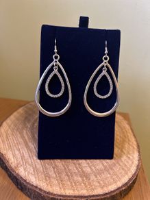 Silver tone drop earrings