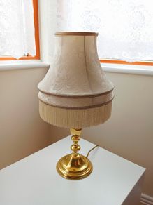 Vintage brass table lamp with original lamp shade by Endon Lighting Leeds  height 51cm