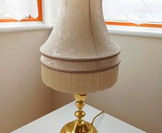 Vintage brass table lamp with original lamp shade by Endon Lighting Leeds  height 51cm