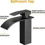 Waterfall Spout Bathroom Sink Mixer Taps,Single Handle Basin Mixer Tap, Rv Lavatory Vessel Faucet,Stainless Steel,Matte Black (FREE POSTAGE) Image 4