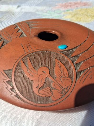 Dwayne Blackhorse Navajo Redware Seed Jar