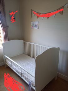 Cot bed with brand new mattress