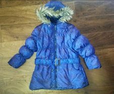 Blue Padded Hoody Jacket for Girls (6-7 years)