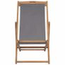 Folding Beach Chair Solid Teak Wood Grey Image 2