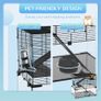 3 Tiers Hamster Cage, Gerbil Cage with Deep Glass Bottom, Non-Slip Ramps, Platforms, Hut, Exercise Wheels, Water Bottle, Dish, for Syrian Hamster, Dwarf Hamster, 60 x 40 x 54.5cm Image 5