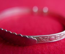 Solid Sterling Silver Vintage Bangle  Expandable Buckle 7,07g