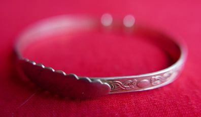 Solid Sterling Silver Vintage Bangle  Expandable Buckle 7,07g