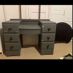 1930s Art Deco waterfall vanity desk