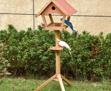 Wooden Bird Feeder Stand for Garden Pre-cut Weather Resistant 49 x 45 x 139cm (FREE SHIPPING)