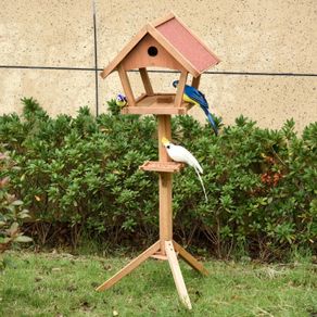Wooden Bird Feeder Stand for Garden Pre-cut Weather Resistant 49 x 45 x 139cm (FREE SHIPPING)