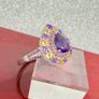 African Amethyst, Citrine & Rhodolite Garnet Ring Image 7