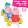 TOMY Toomies Pull Along Peppa - Wibble Wobble Action Peppa Pig, George & Dinosaur Toy - Wheeled Walking & Crawling Toddler Toys Image 5
