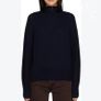 Theory Navy Blue Quarter Zip High Neck Knit 100% Cashmere Sweater Jumper Size S Image 5
