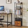 5-Tier Industrial bookshelf with Fabric Cloth drawers, Free Standing Shelf for Living Room, Bedroom, Kitchen,Office,Steel Frame, Rustic Brown Image 2