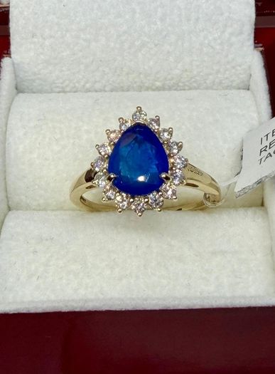 Diamond LUXURIANT Premium Vietnamese Cobalt Blue Spinel and Lab Grown Diamond Ring