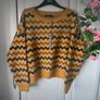 jumper Bnwt cozy jumper mustard & khaki pattern size small Image 4