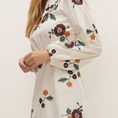 Oasis All Over Embroidered Flower Dress