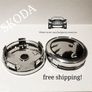 1 set(4caps) Black Chrome logo SKODA Octavia Superb Fabia Yeti wheel center cap  5JA601151A 60 mm caps Image 2
