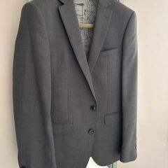 Remus Uomo Slim Fit Grey Wool Rich Suit (36R / 32S)