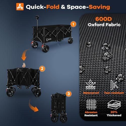 300L Large Folding Festival Trolley on Wheels