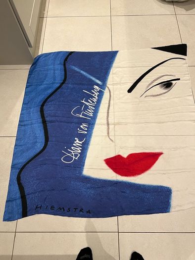 Diane Von Furstenberg - Huge Blue Colorful Silk Scarf