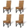 Dining Chairs 4 pcs Abaca and Solid Mango Wood Image 4
