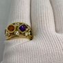 African Amethyst, Multi Gemstones Cluster Ring in 18K Yellow Gold Vermeil Plated Sterling Silver 2.508 Ct. Image 9