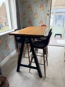 Two high table and eight high stools