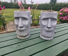 Pair of Easter Island Plant Pots