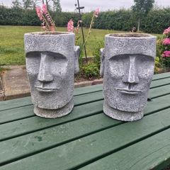 Pair of Easter Island Plant Pots