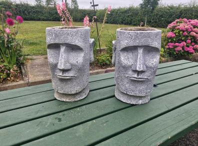 Pair of Easter Island Plant Pots