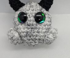handmade crochet monster keyring