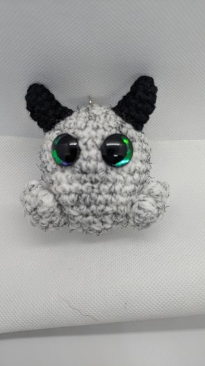 handmade crochet monster keyring