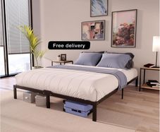 King Size Bed Frame Metal 150x200 with Storage 35cm