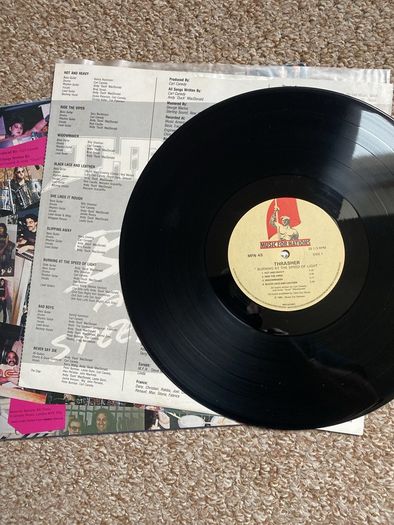 Metal band Thrasher "Burning at the speed of light" vinyl lp