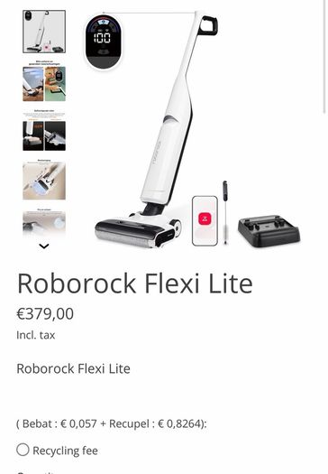 Roborock Flexi light dry wet mop vacuum