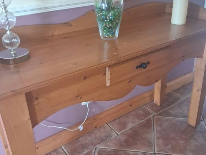 Solid Pine Console Table / Hallway Table with Drawer