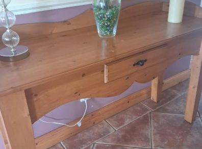 Solid Pine Console Table / Hallway Table with Drawer