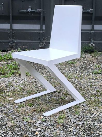 Minimalist Brutalist Metal "Shadow Chair"  Unique Artist One-Off