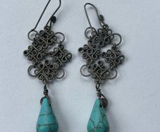 Vintage Turquoise Drop Earrings