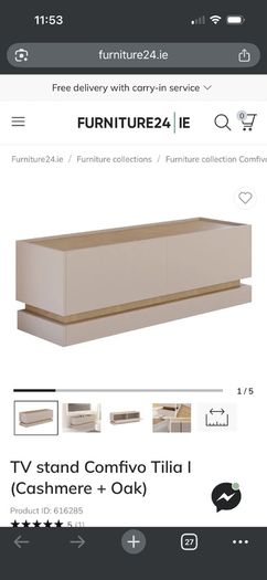 BRAND NEW tv unit cashmere and light oak in colour
