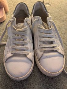 Clarks White Leather Trainers