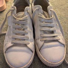 Clarks White Leather Trainers