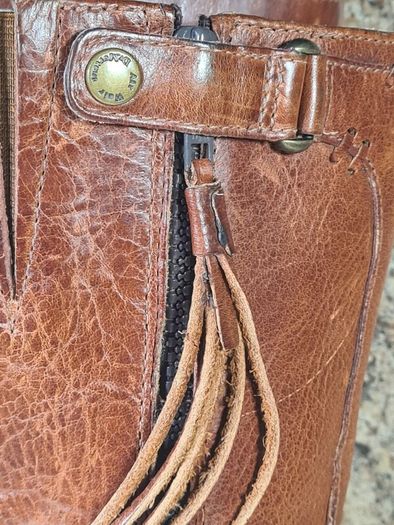 Vintage womens Dr Martens 11436 brown leather heeled riding boots knee high Size Uk 4 EU 37