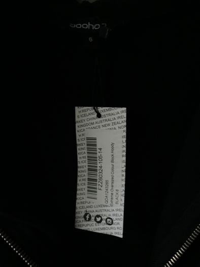 Over sized zipped hoodie (boohoo)