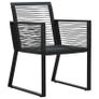 Garden Chairs 4 pcs Rope Rattan Black Image 4