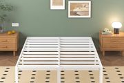 White Small Double Bed Frame 4ft with Rounded Corner Legs, Heavy Duty Metal Bed Frame Small Double, Small Double Beds 36 cm High, Noise Free, Easy Assembly