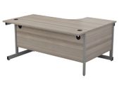 New Radial / Corner Desk 1600 x 1200mm - Grey Oak