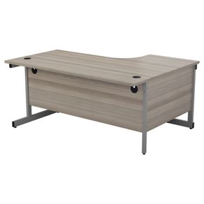 New Radial / Corner Desk 1800 x 1200mm - Grey Oak
