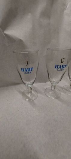 3 x Harp vintage stemmed glasses ,good condition,,50 euros posted ,,or if buyer collects I knock of 10 euros, sold as is ,,harp symbols abit faded ,see pictures for condition, sold as seen.
